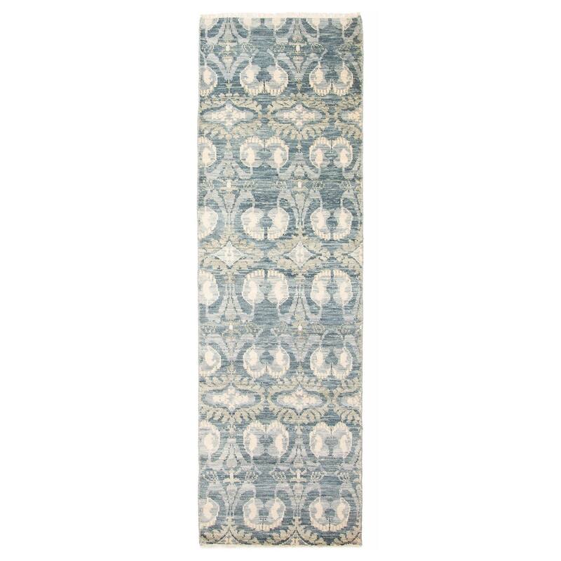 ECARPETGALLERY Hand-knotted Mystique Teal Wool Rug - 2'10 x 9'8 - Teal - 2'10 x 9'8