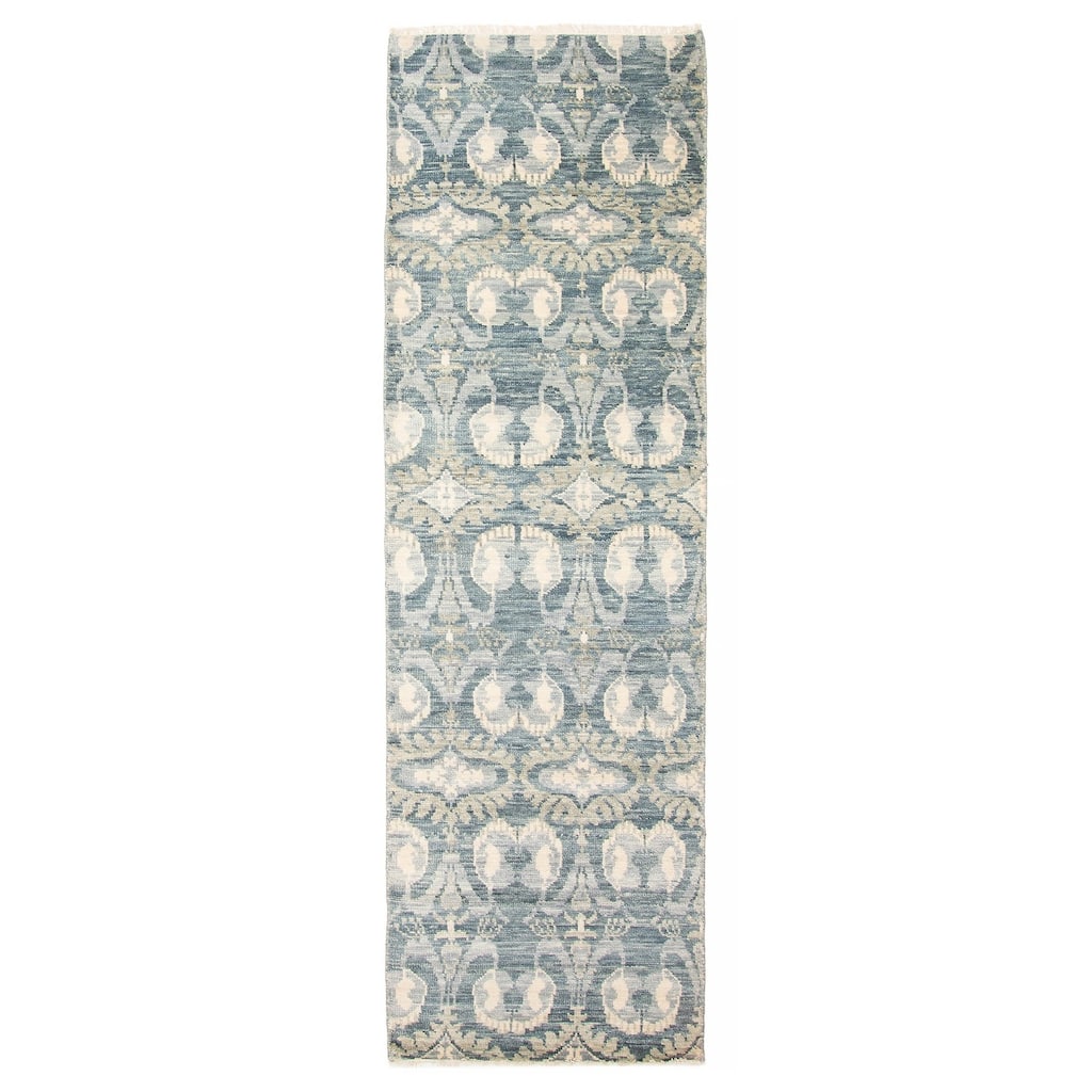 ECARPETGALLERY Hand-knotted Mystique Teal Wool Rug - 2'10 x 9'8