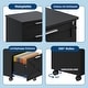 preview thumbnail 3 of 4, 3-Drawer File Cabinet with Lock, Mobile Under Desk Filing Cabinet for Home Office, Wood Storage Organizer