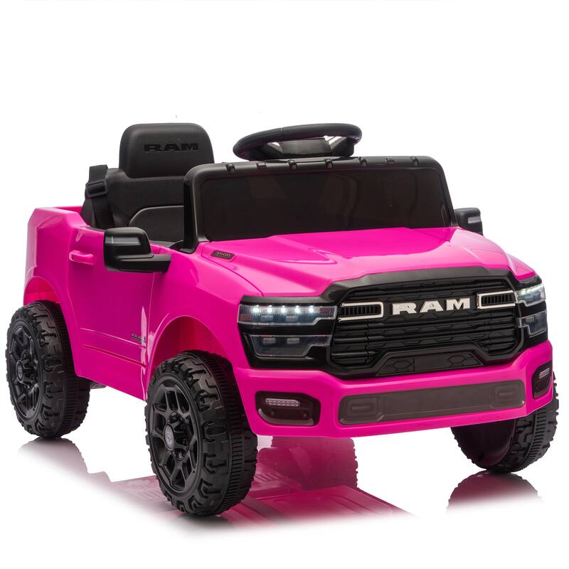 Stylish Kids Ride-On Truck with Remote Control, Pink Ride-On Car with Bluetooth Music & LED Headlights