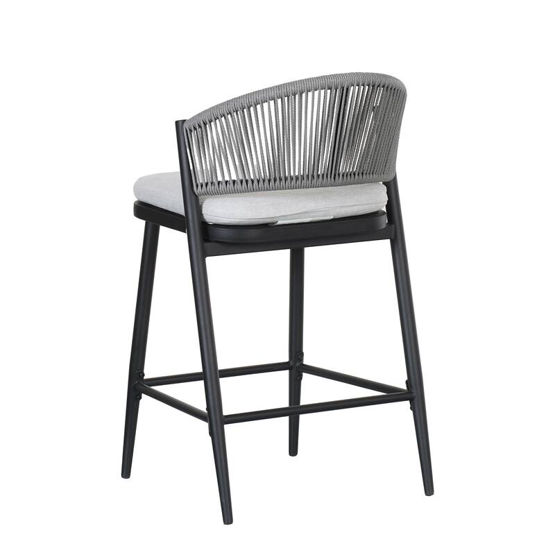 Christopher Knight Home - Beverly Durable Outdoor Counter Stools with Scallop Backrest, Set of 2