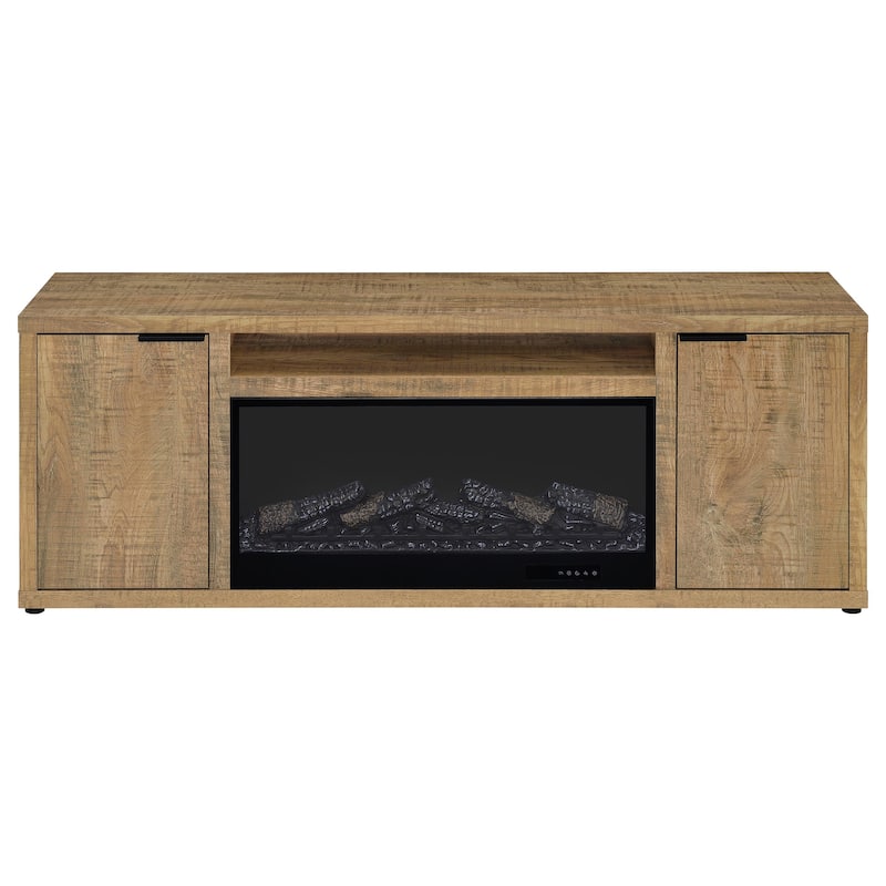 Fuller 60-Inch 2-Door TV Stand Fireplace Media Console Mango