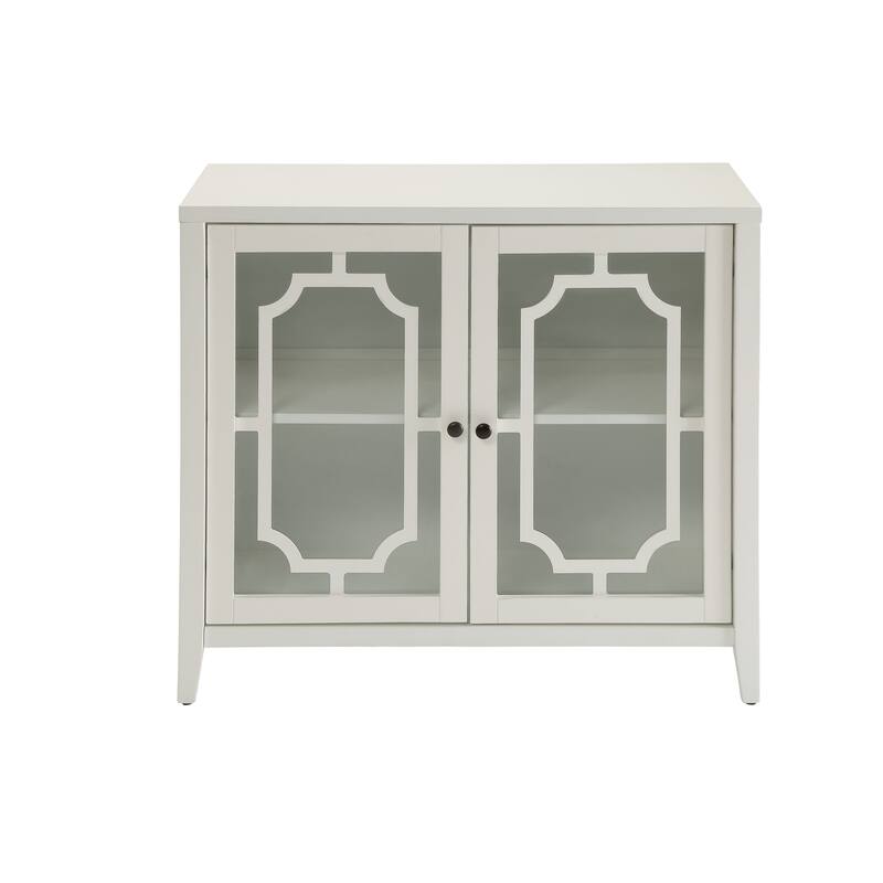 White Finish Console Cabinet - White