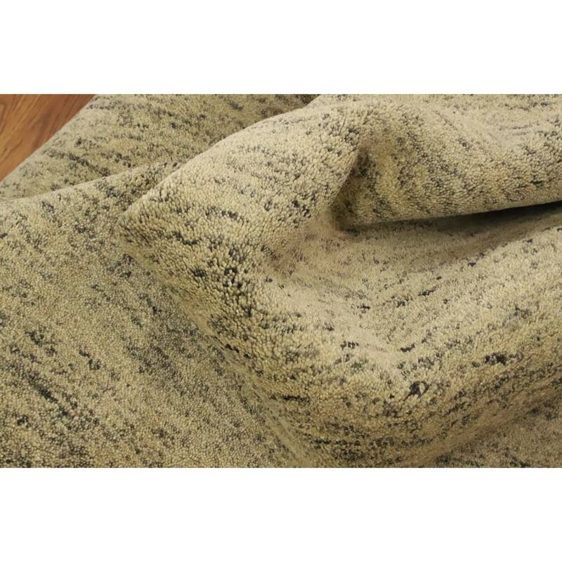 Hand Knotted Oriental 100% Wool Carpet Tribal Animal Pictorial Beige & Ivories Gabbeh Area Rug - 9' 8'' X 6' 8''
