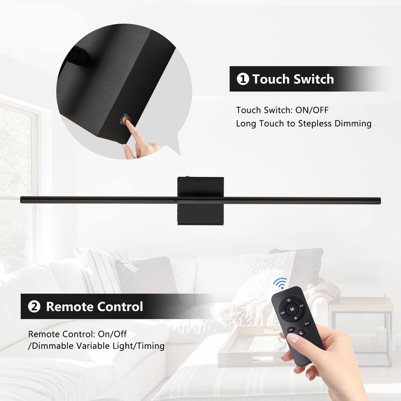 C Cattleya Dimmable 3CCT Chargeable Rotatable LED Wall Lamp with Remote Control