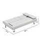 preview thumbnail 11 of 13, Multifunctional Sofa Bed PVC Recliner Chair Bed Futon Chaise Lounge with Console and Cup Holder for Living Room, White