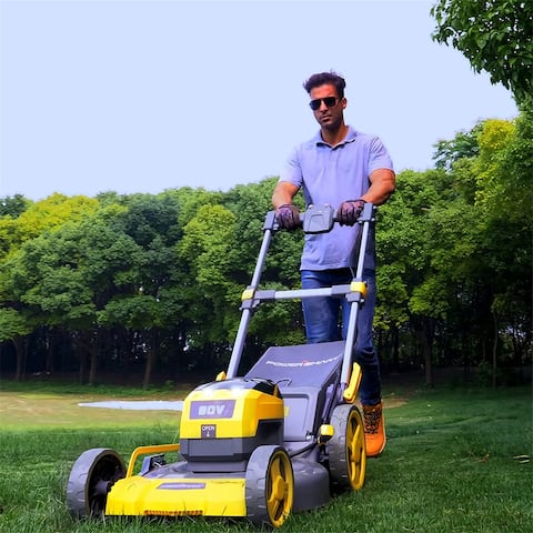 3-in-1 Battery Cordless Lawn Mower with 80V 6.0Ah Lithium-ion Battery