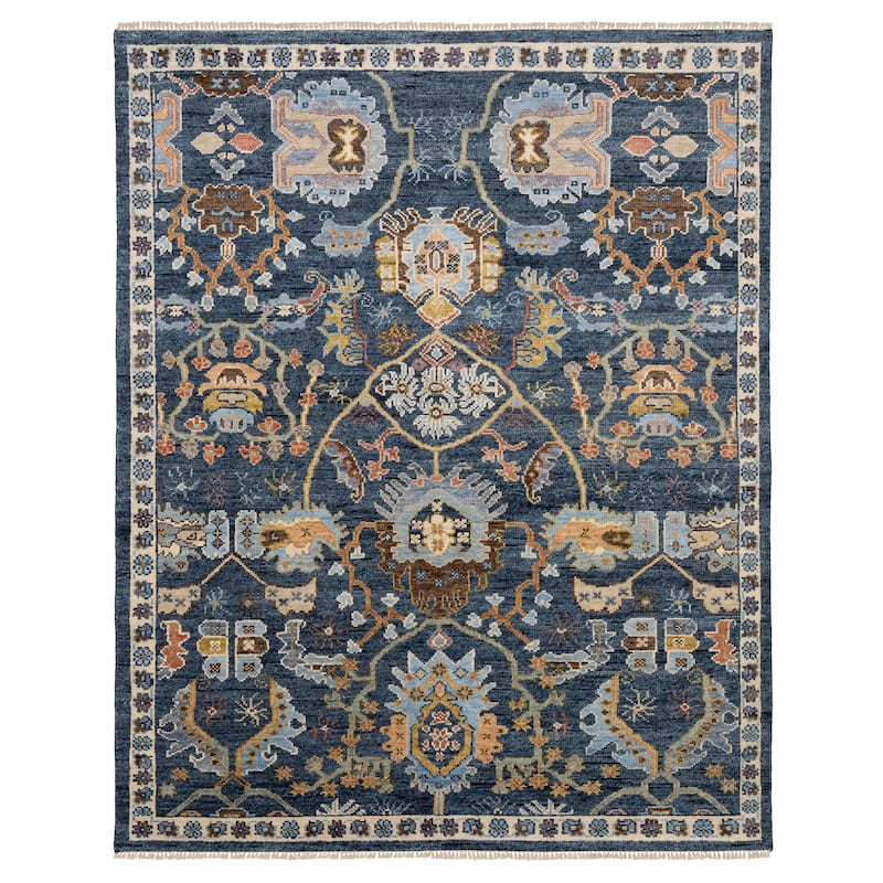 Maylin Traditional Oriental Navy/ Multi Area Rug - 9' x 12' - Rectangle