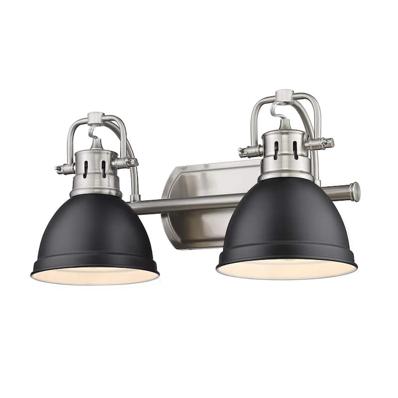 Duncan 2 Light Bath Vanity - 16.5"x8.5" - 16.5"x8.5" - Pewter