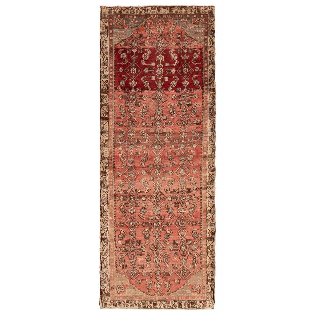 ECARPETGALLERY Hand-knotted Andelz Red Wool Rug - 3'7 x 9'0