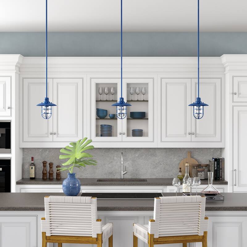 Bay 8.25" Wide Lantern Pendant with Glass/Metal Shade