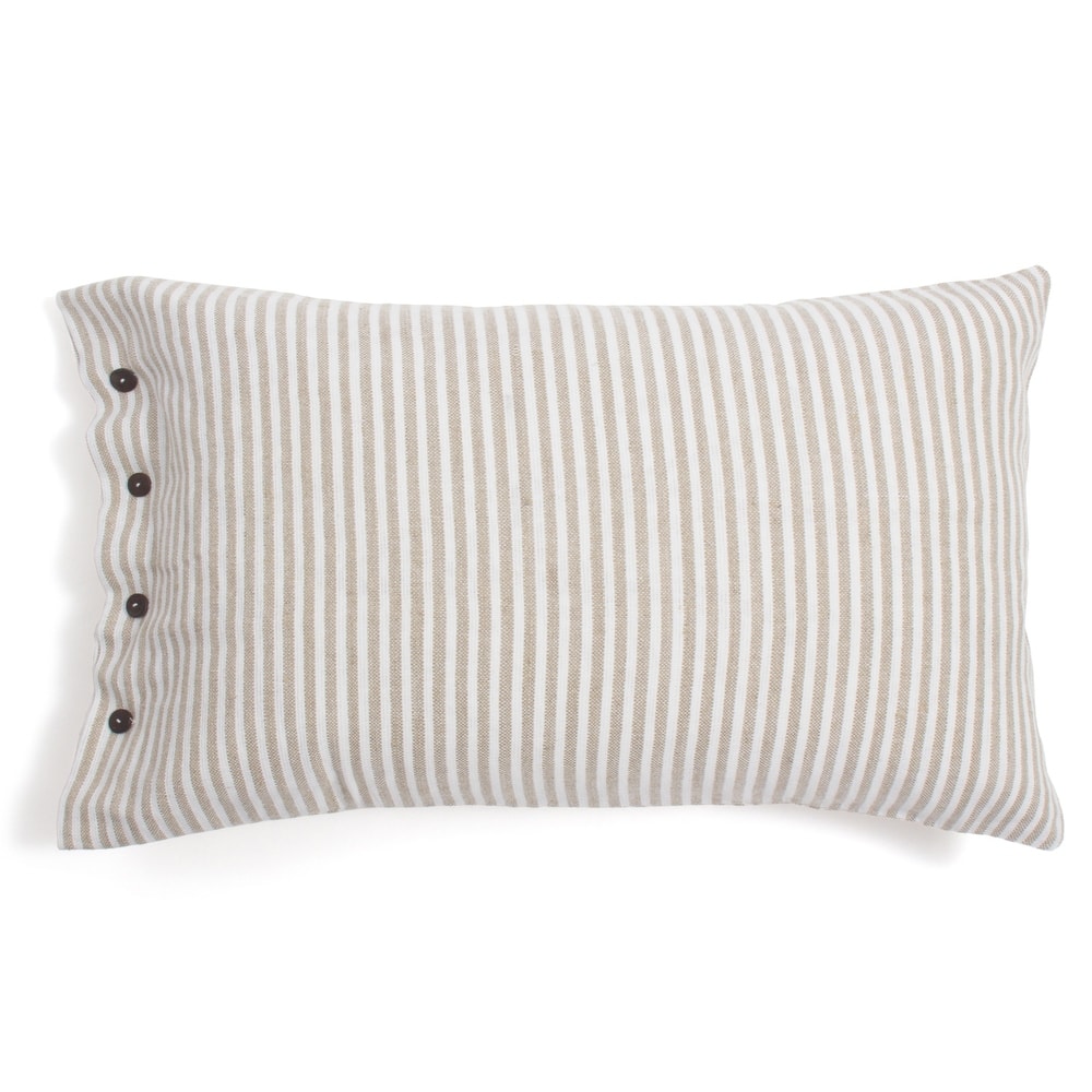 Brandon Natural Striped Cotton Linen Pillow Sham