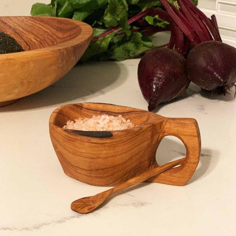 Handmade Miniature Olive Wood Spice Bowl (Kenya)