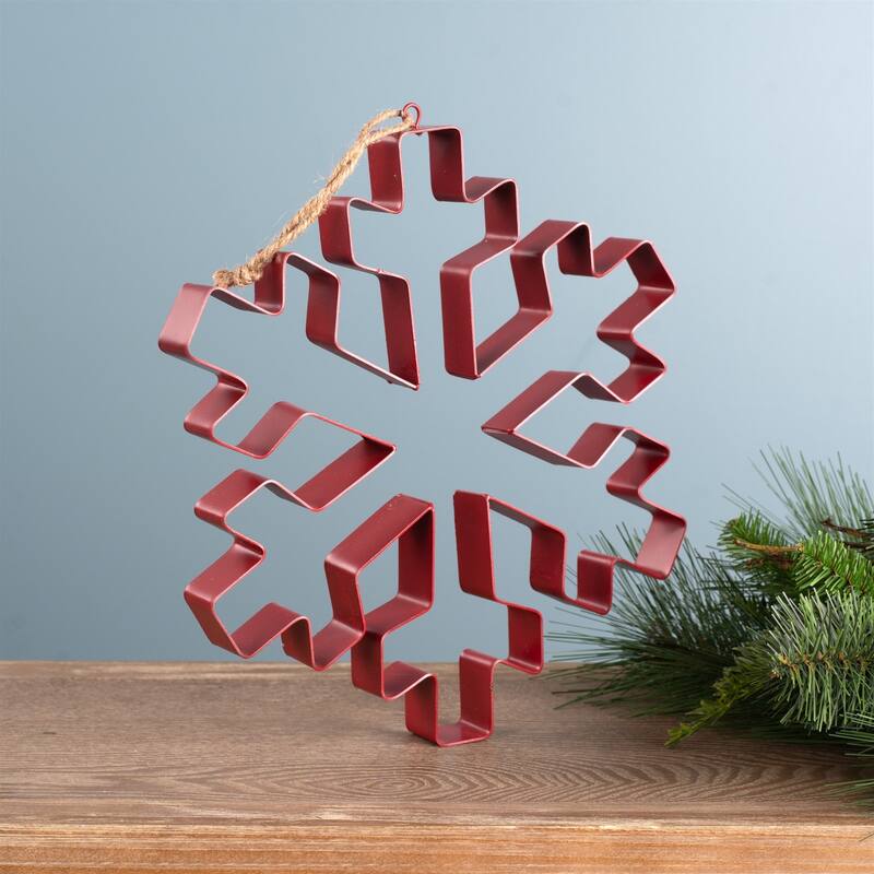 Snowflake Cookie Cutter Christmas Ornaments - 10.5" - Set of 4