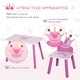 preview thumbnail 7 of 13, Qaba 3-Piece Set Kids Wooden Table Chair with Crown Pattern Easy to Clean Gift for Girls Toddlers Age 3 to 8 Years Old Pink