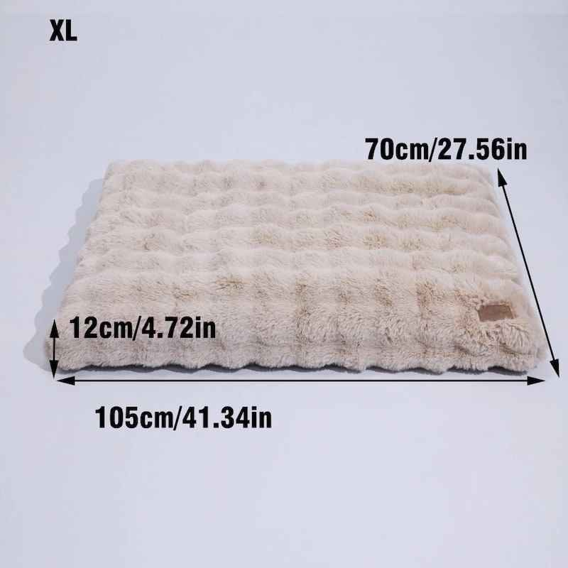 Washable Dog Bed Comfy Fluffy Kennel Pad Anti-Slip Pet Sleeping Mat Dogs Pillow