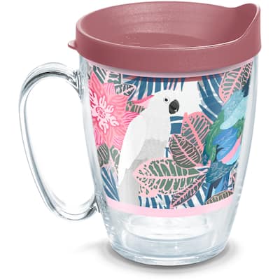 Tervis Tropical Birds Collage Made in USA Double Walled Insulated Travel Tumbler, Clear - 16oz Mug