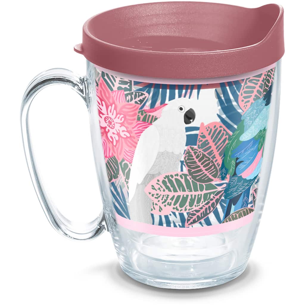 Tervis Tropical Birds Collage Made in USA Double Walled Insulated Travel Tumbler, Clear - 16oz Mug