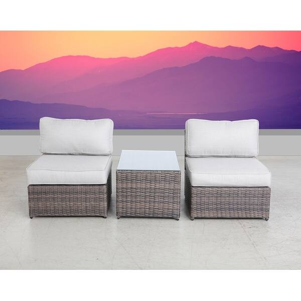 LSI Wicker/Rattan 2 Person Seating Group with Cushions Bed Bath