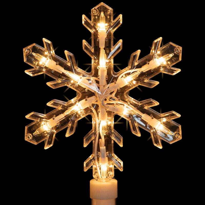 4ct Snowflakes Christmas Pathway Marker Lawn Stakes - Clear Lights
