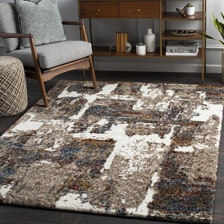 Artistic Weavers Alfie Abstract Colorblock Modern Shag Area Rug - Bed ...