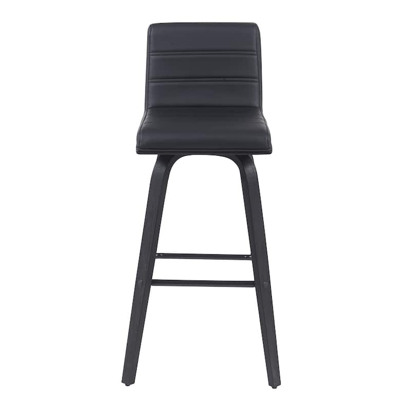 Skara Swivel Bar Stool, Upholstered Bar Height Chair with Bentwood Frame