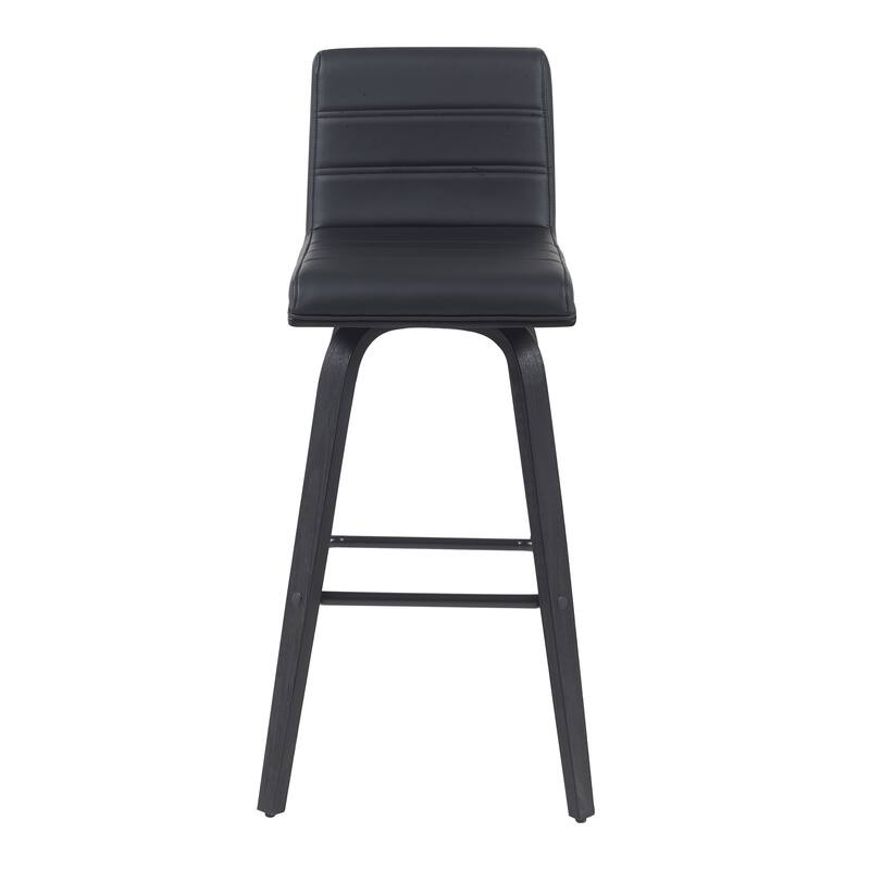 Skara Swivel Bar Stool, Upholstered Bar Height Chair with Bentwood Frame