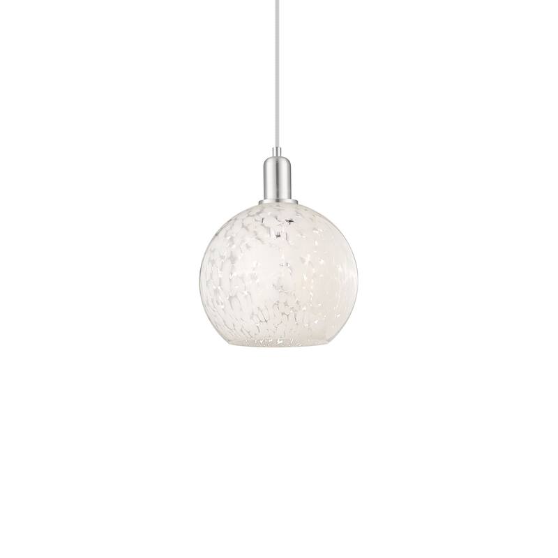 Innovations Lighting 716-1P-13-10 White Mouchette Pendant White - Brushed Satin Nickel / White Mouchette