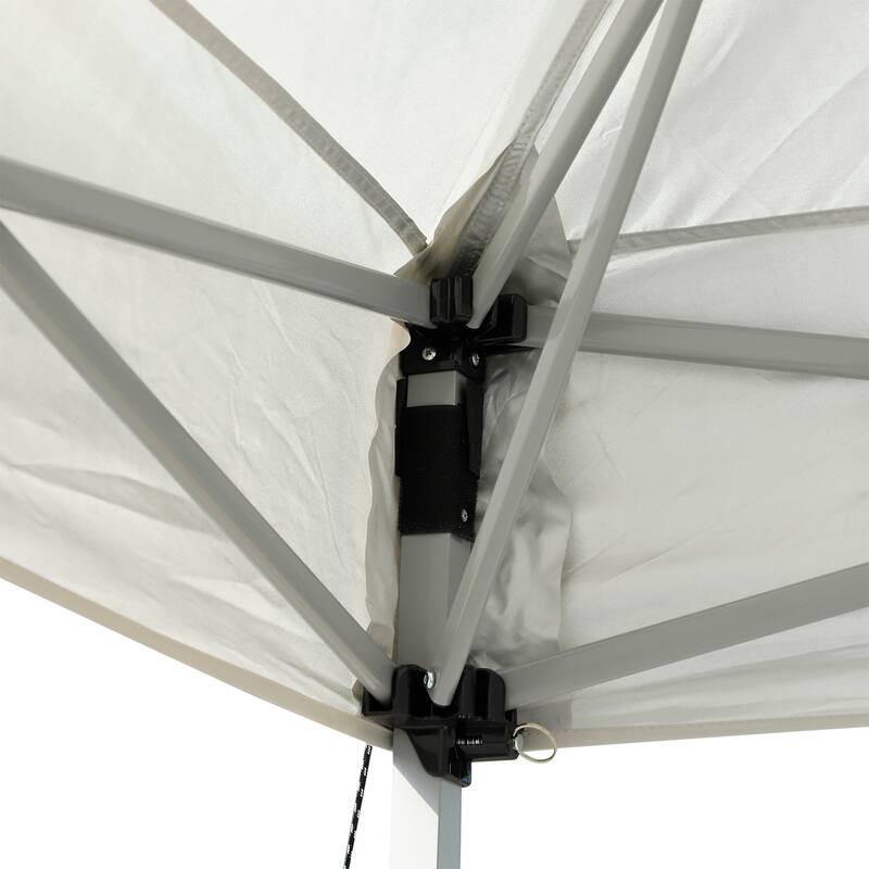 Outsunny 10' x 20' Heavy Duty Pop Up Canopy with Durable Steel Frame, 3-Level Adjustable Height and Storage Bag, Party Tent