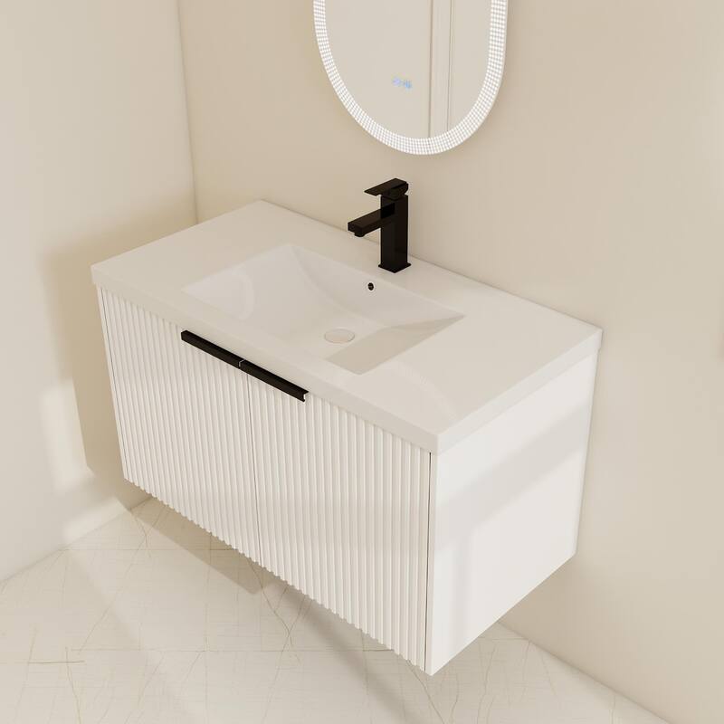 BNK 36''/48'' Single Bathroom Vanity With Sink, Floating Bathroom Vanity with Soft Close Door