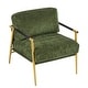 preview thumbnail 45 of 63, 27.56" Modern Accent Chair with Plush Cushions, Metal Frame, and Wooden Armrest Design -for Living Room, Bedroom