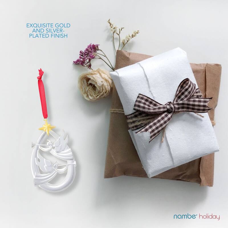 Nambe 2023 Glorious Angels Ornament - 2.25”L x 4.25”H