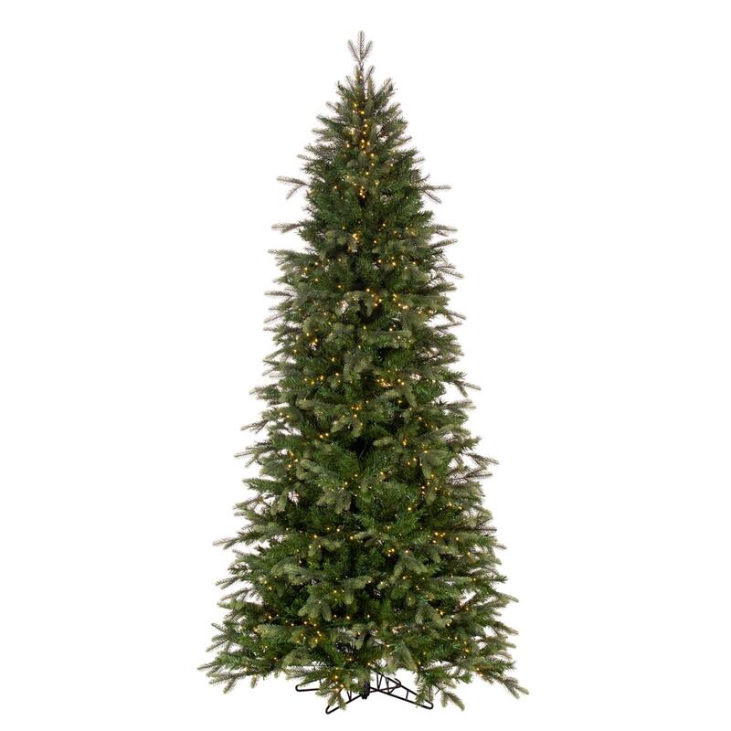 Vickerman 9' x 50" Douglas Fir Fir Artificial Slim Pre-Lit Christmas Tree, Warm White 3mm Low Voltage LED Wide Angle Lights.