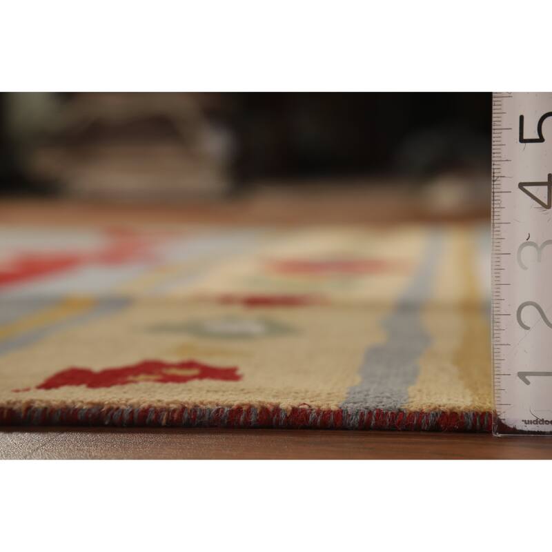 Hand Knotted Oriental 100% Wool Carpet Modern Geometric Greys & Charcoal Gabbeh Area Rug - 9' 2'' X 6' 0''