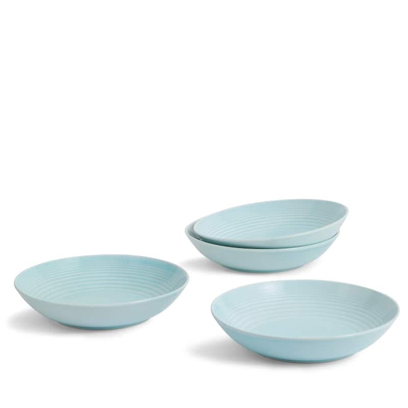 Royal Doulton Exclusively for Gordon Ramsay Maze White Pasta Bowls, Set of 4 - Blue