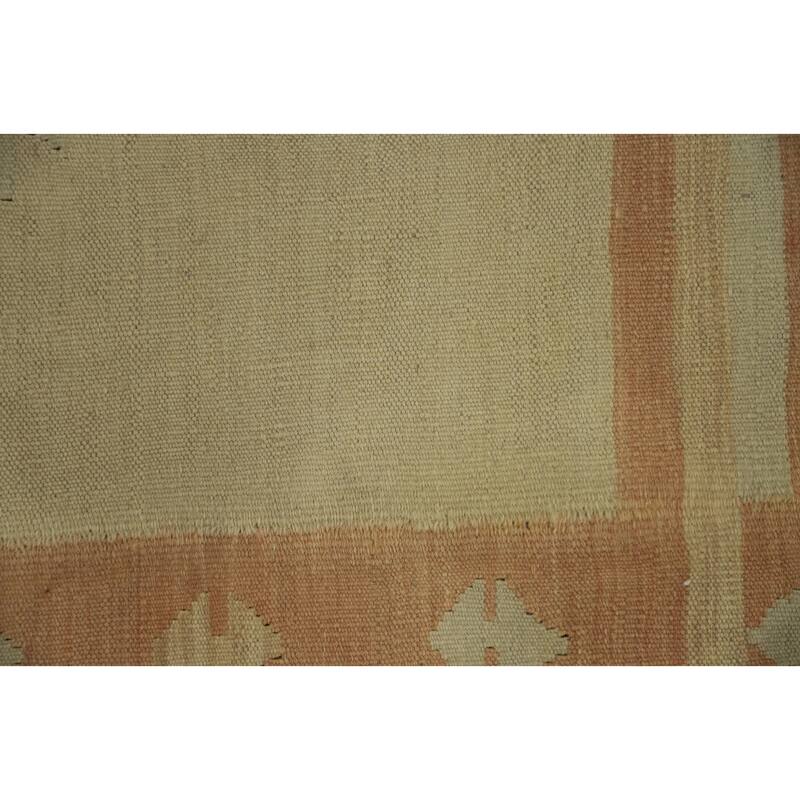 Hand Woven Oriental 100% Wool Carpet Southwestern Tribal Oranges & Rust Kilim Area Rug - 6' 0'' X 3' 8''