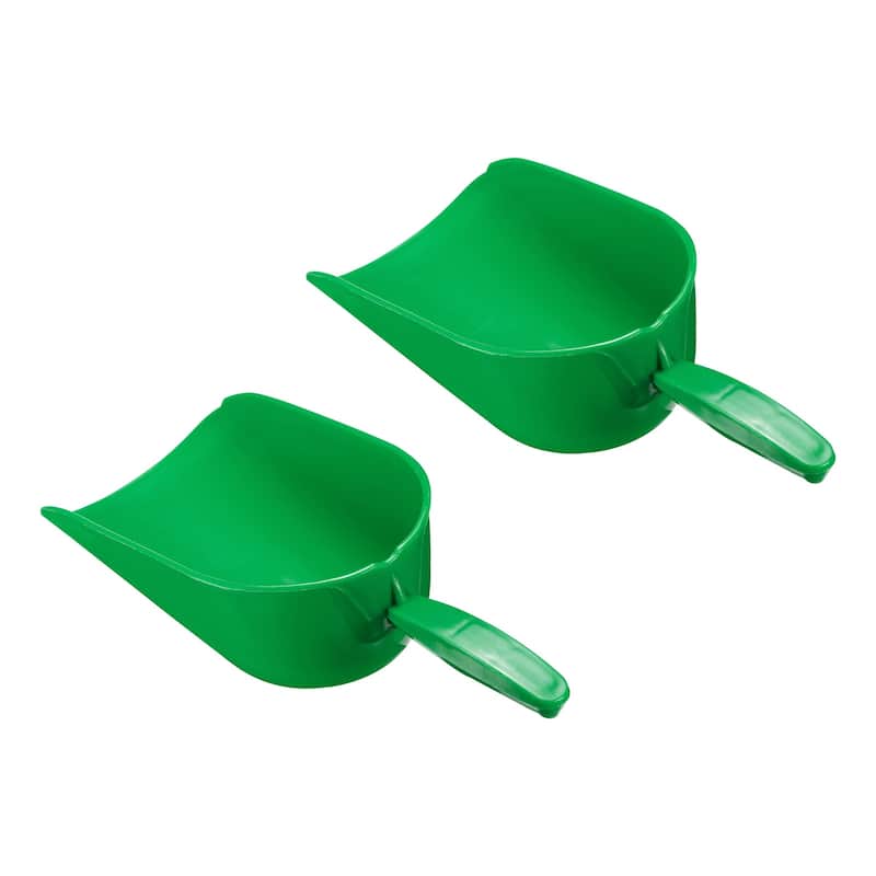 2Pcs Hand Scoop 9.8x4.7x4.1" Flour Sugar Cereal Shovel Feed Supplies - Green