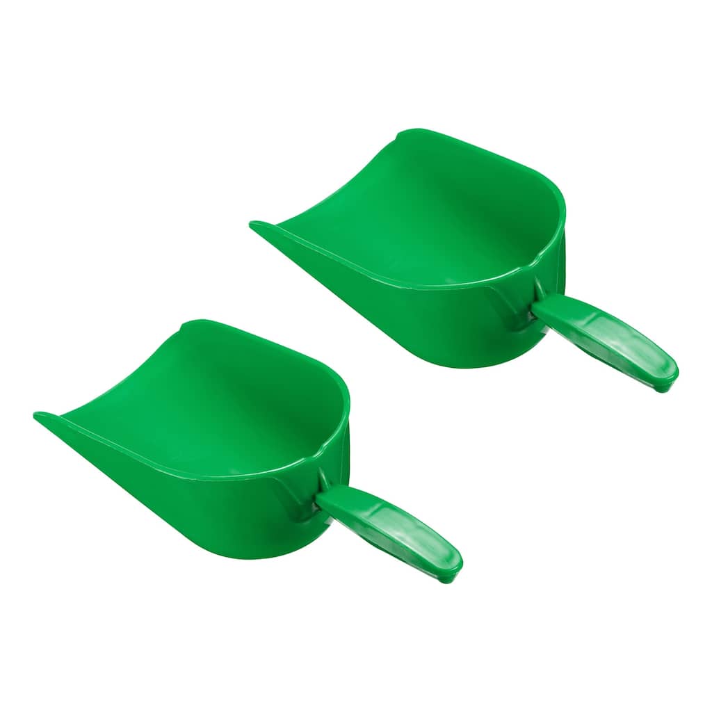 2Pcs Hand Scoop 9.8x4.7x4.1" Flour Sugar Cereal Shovel Feed Supplies - Green