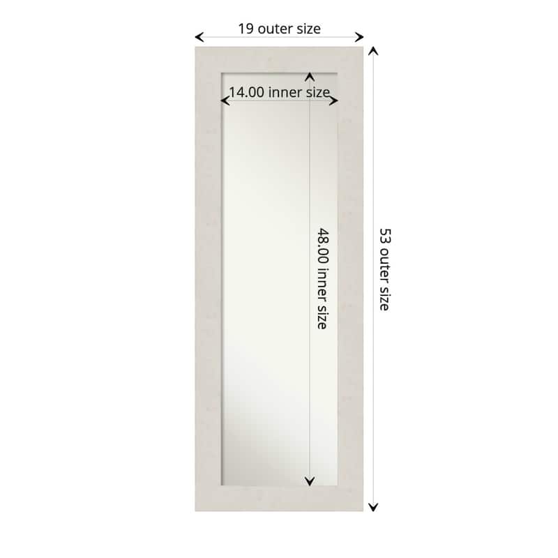 Non-Beveled Full Length On The Door Mirror -White Frame