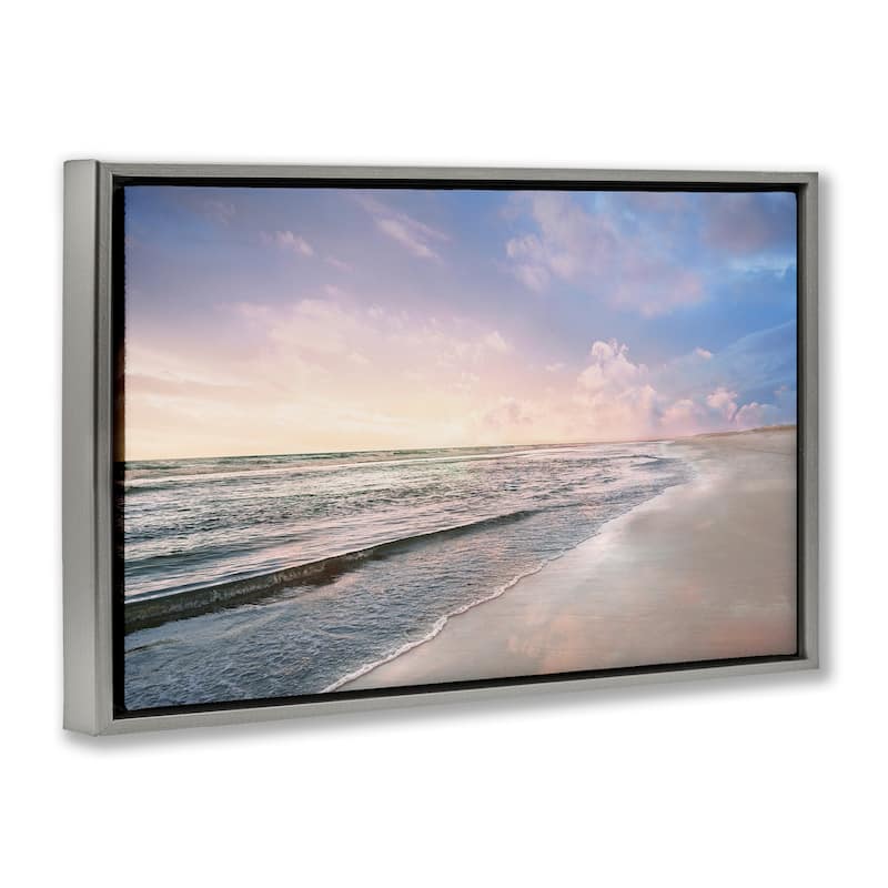 Stupell Receding Beach Shore Framed Floater Canvas Wall Art Design By Natalie Carpentieri