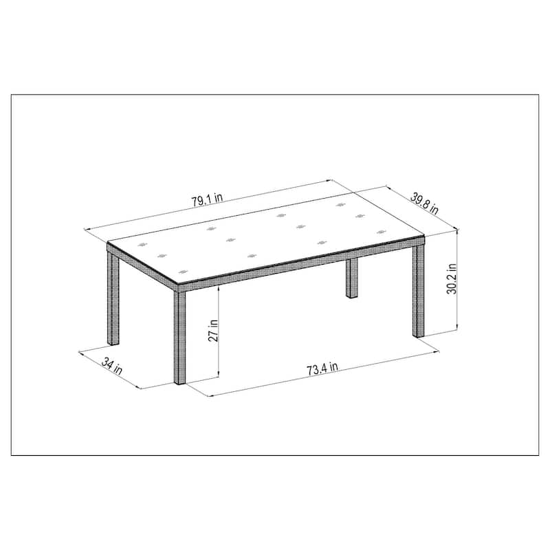 Amazonia Rouge Outdoor Patio Dining Table - 1pc