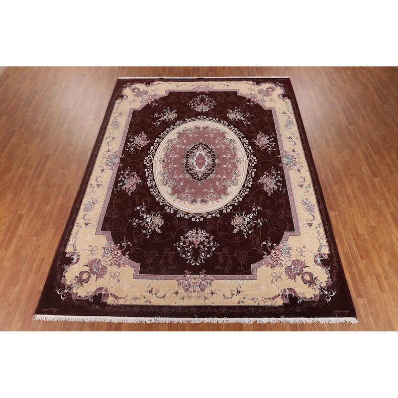 Victorian Style Tabriz Turkish Area Rug Machine Made Carpet - 9'8" x 12'11"