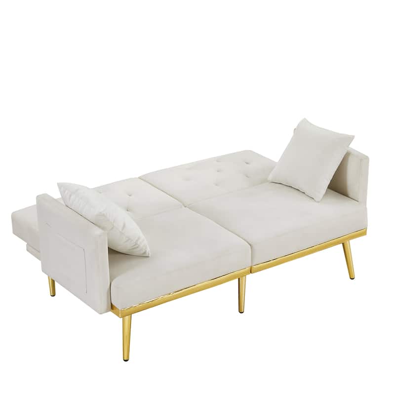 Modern Velvet Sofa Bed for Living Room, Office, Spacious Space