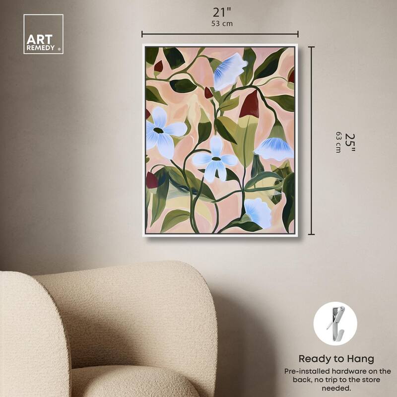 Bold Peach Petal Motif Canvas by Art Remedy