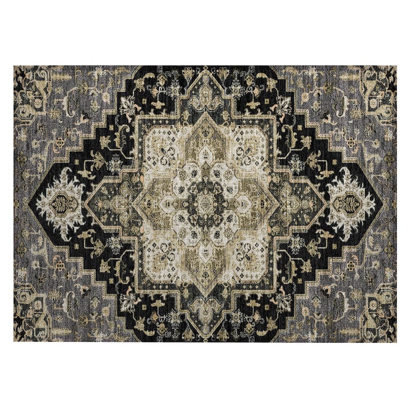 Machine Washable Indoor/ Outdoor Persian Traditional Chantille Rug