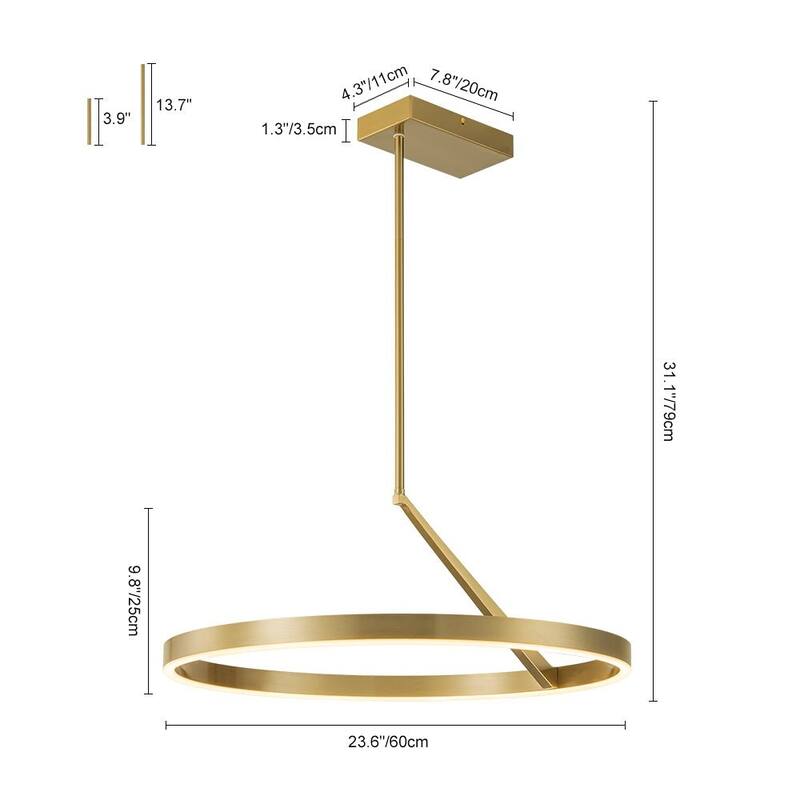 Circle 3000K Dimmable LED Pendant Light