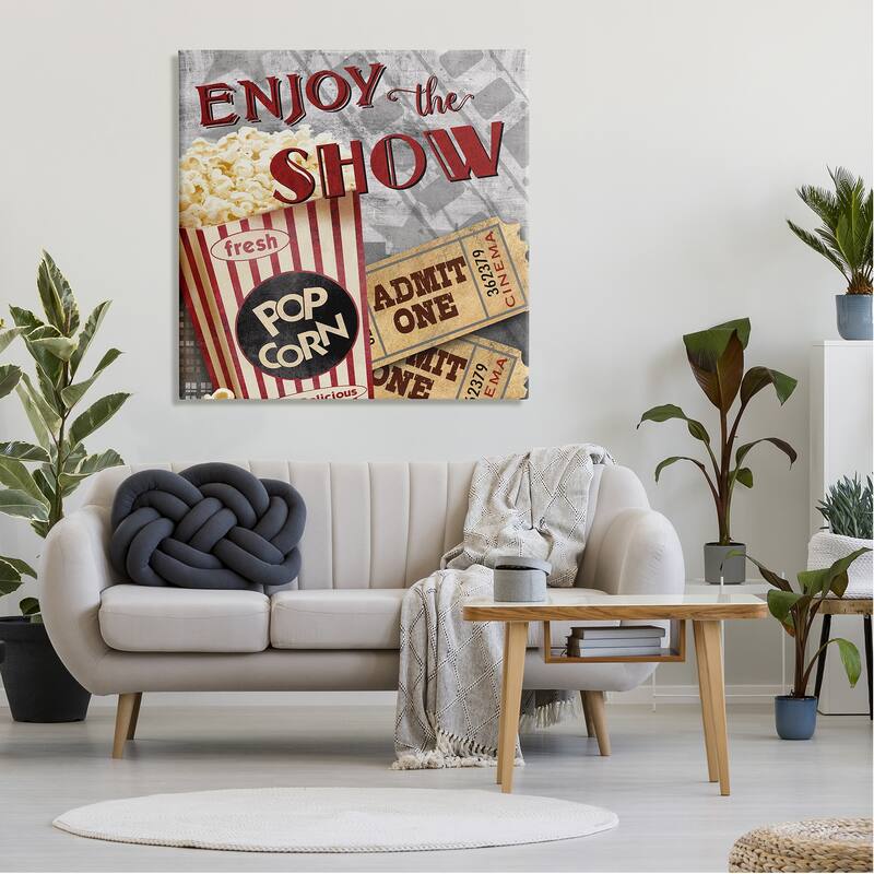 Stupell Enjoy The Show Vintage Movies Entertainment Tickets Canvas Wall Art, Design by Conrad Knutsen