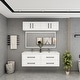 preview thumbnail 1 of 26, Victoria 48'' Floating Double Sink Vanity with LED light Top Cabinet 47.20 - Glossy - Gloss White