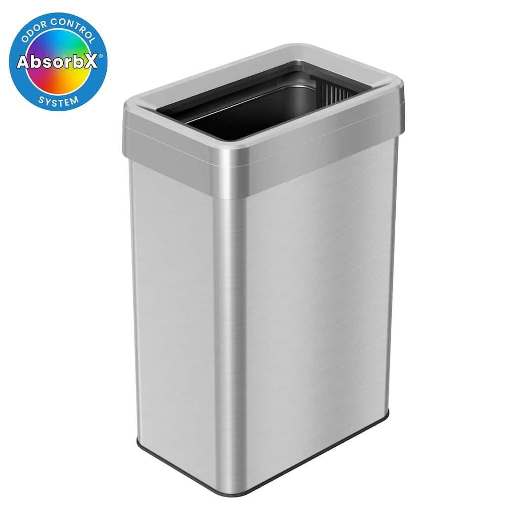 iTouchless 16 Gal Stainless Steel Rectangular Open Top Trash Can