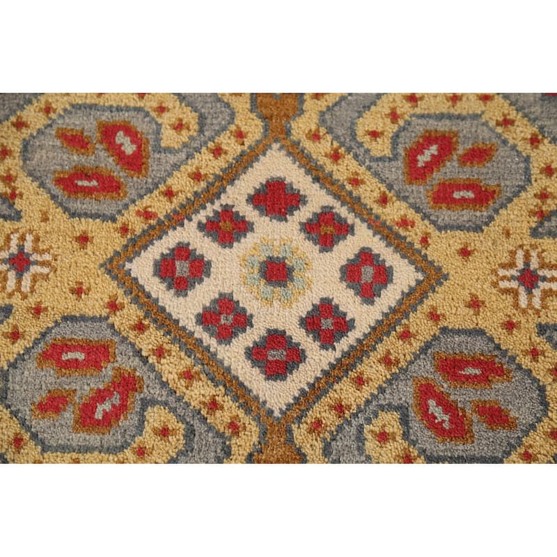 Tribal Green Geometric Heriz Serapi Area Rug Hand-Knotted Wool Carpet - 7'11"x 9'10"
